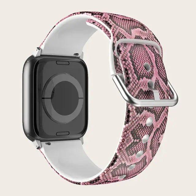 Apple Watch Patterned & Clear Silicone Band with Buckle
