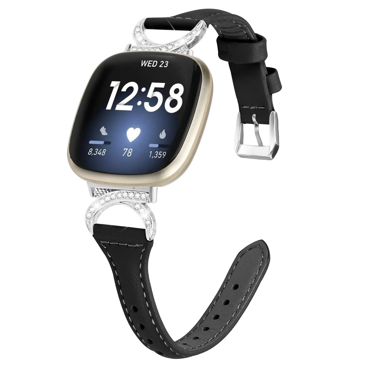 Fitbit Versa 4, Versa 3, Sense 2 & Sense Sparkly D-Link Leather Band