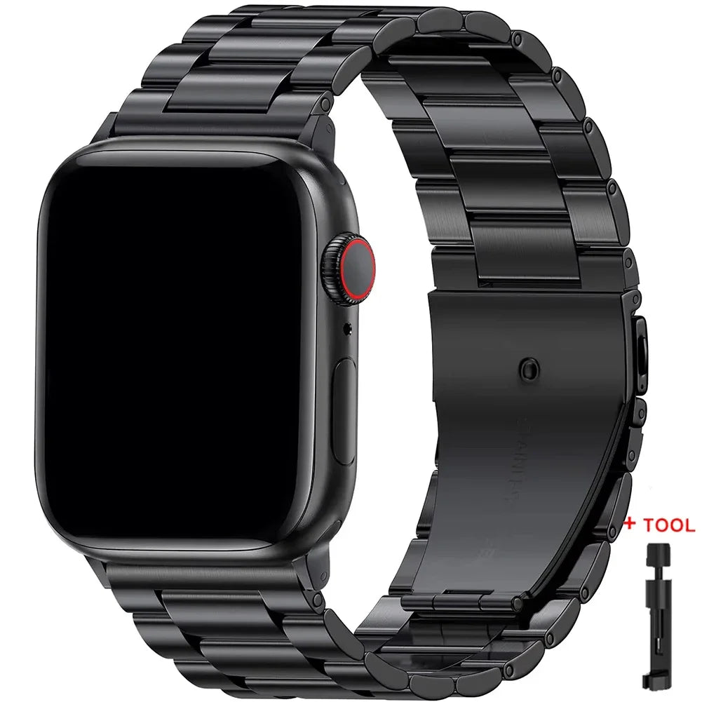 Stainless Steel Apple Watch Band – Metal Bracelet | Series 11/10/9/8/7/6/SE & Ultra 1/2/3 | 38–49mm