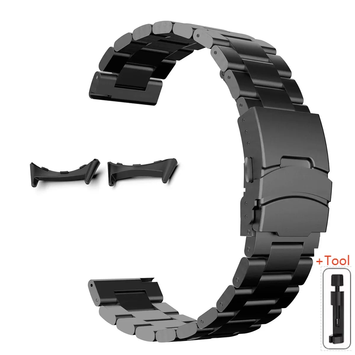 Google Pixel Watch 5, 4 & 3 45mm Titanium Link Band, Safety Clasp