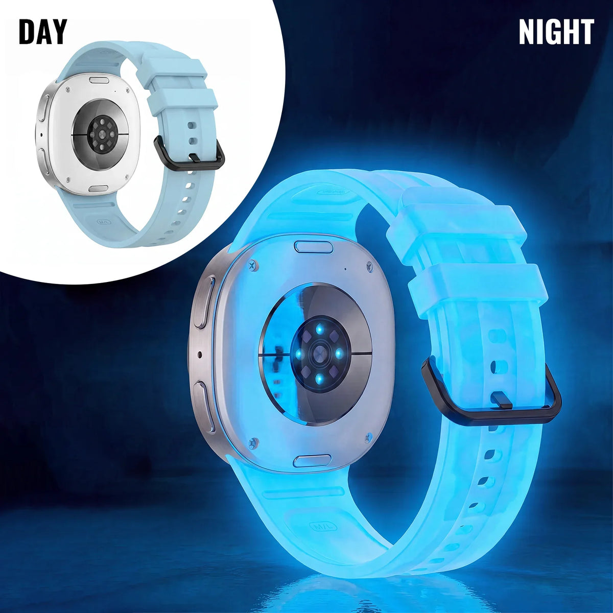 Samsung Galaxy Luminous Silicone Watch Band - Watch8/Watch8 Classic/Watch9 Neon Glow Strap