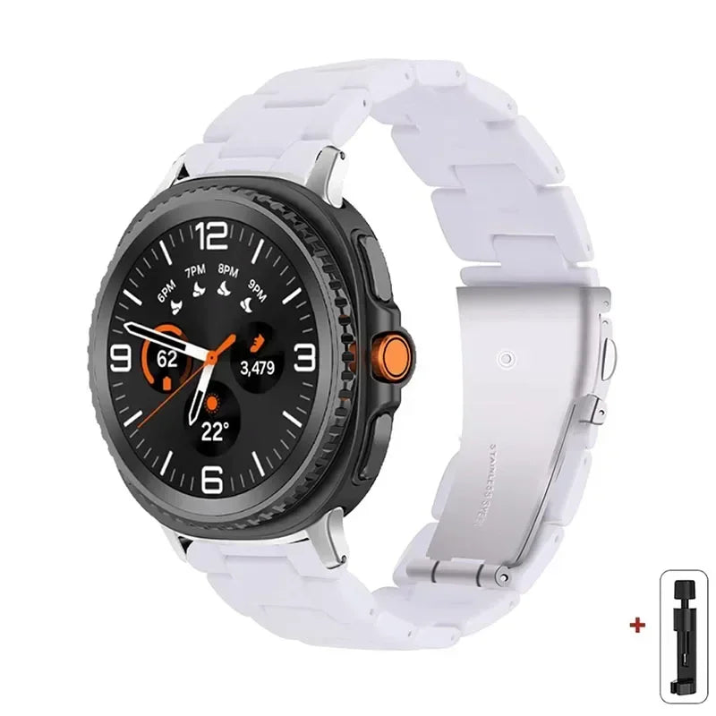 Samsung Galaxy Resin Link Watch Band - Tortoise Women Watch8/Watch8 Classic/Watch9 Ultra/Ultra2