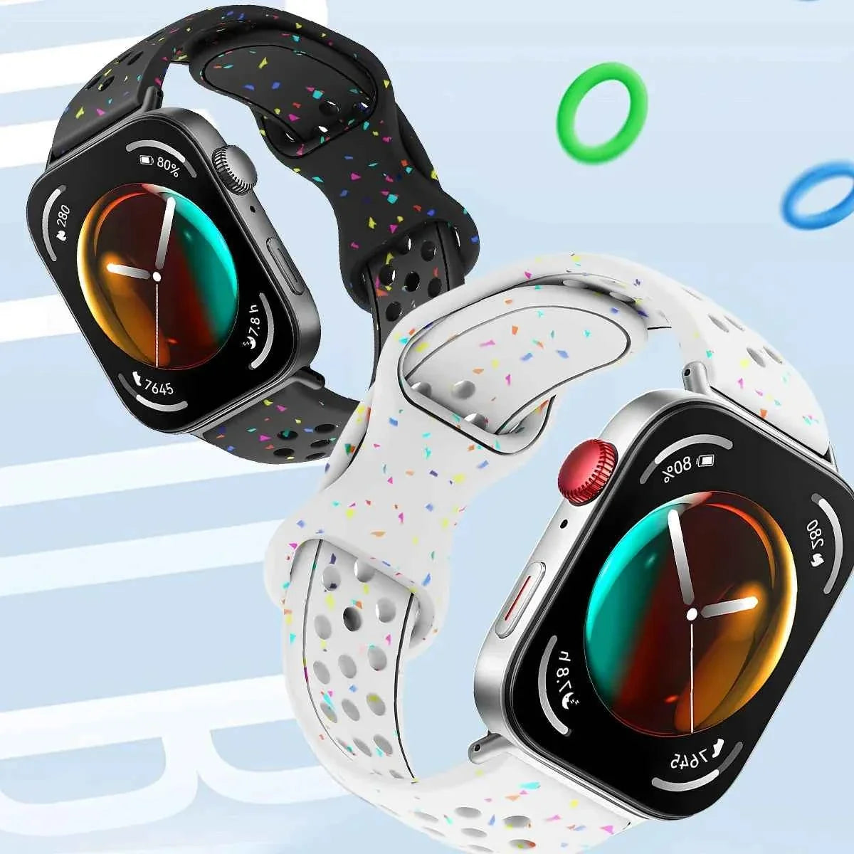 Sport Silicone Watch Band for Huawei Watch Fit 3 / Fit 2 / Fit 1 – Stamp Pattern