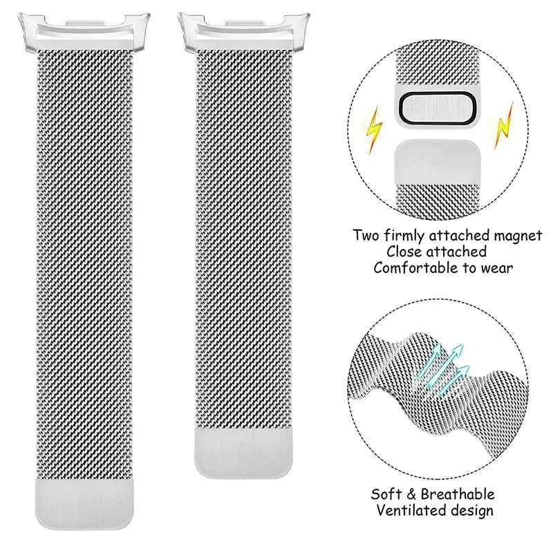 Samsung Galaxy Watch Magnetic Milanese Band | Watch 9 & 8 40mm 44mm / Watch 8 Classic 46mm / Galaxy Ultra 47mm Metal Wristband