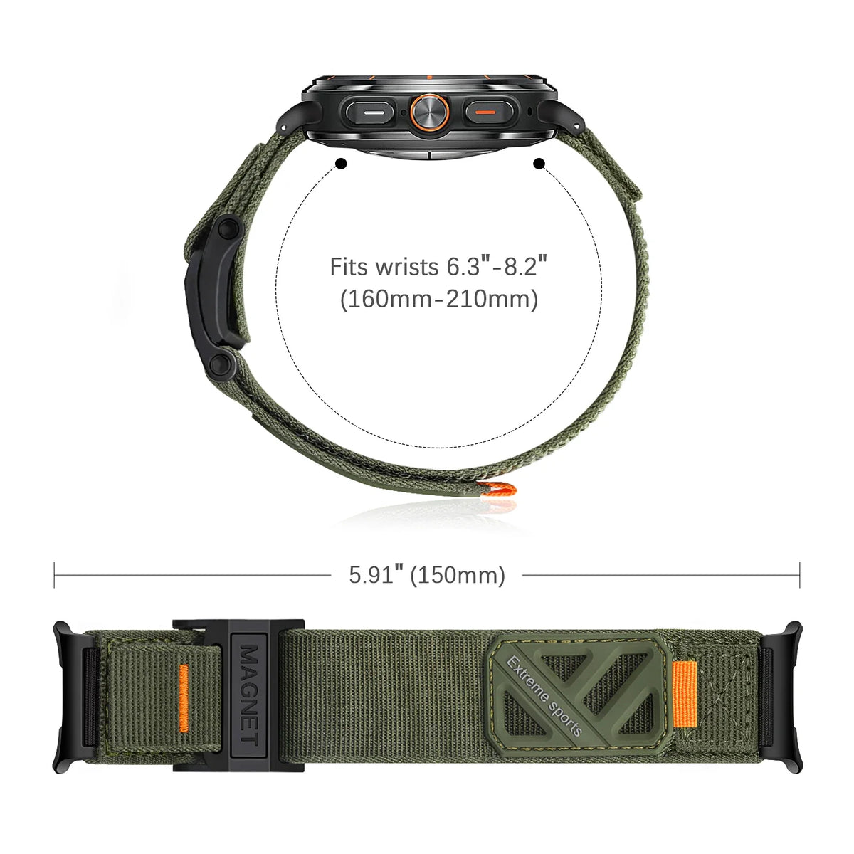Samsung Galaxy Sport Magnetic Nylon Watch Band – Ultra/Ultra2