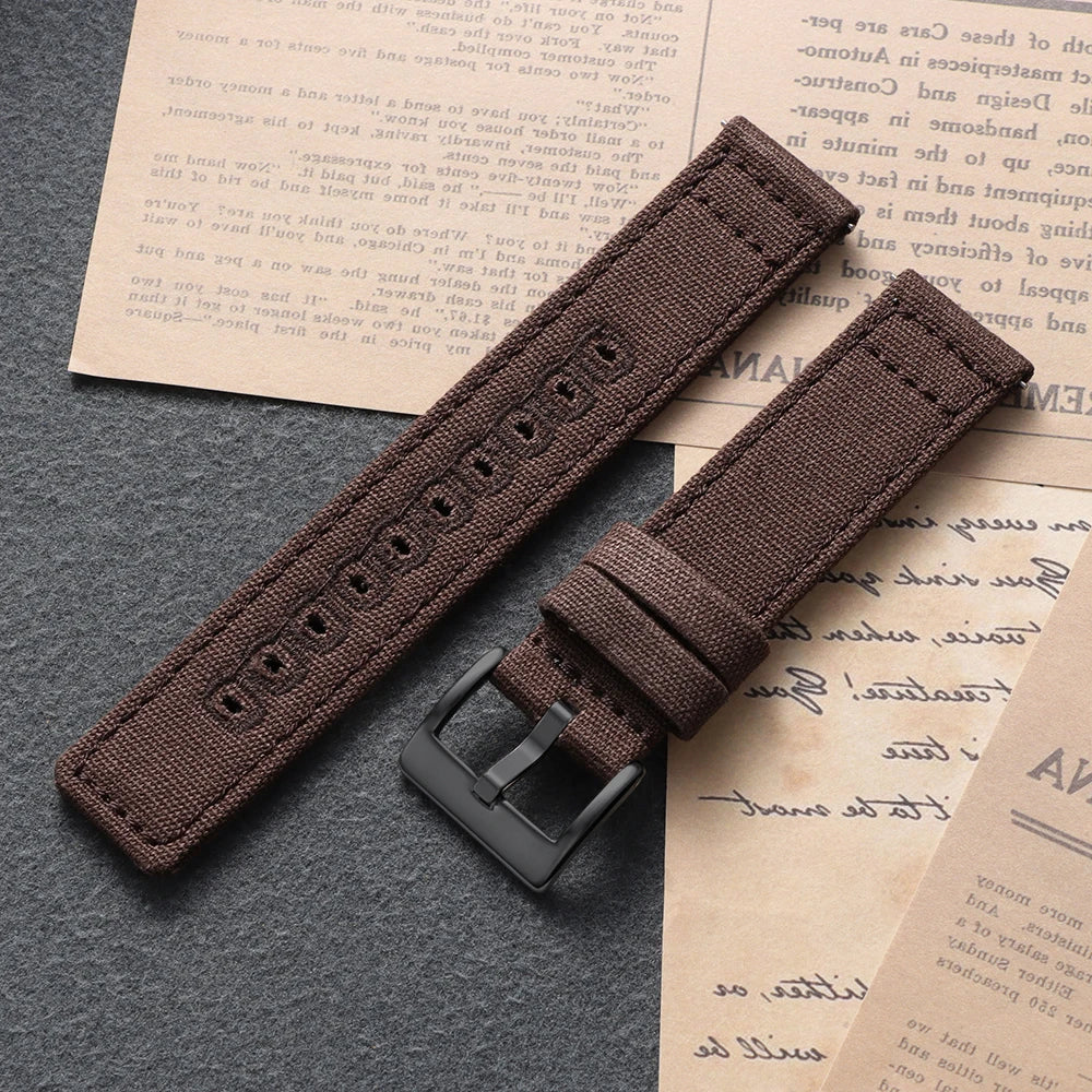 TicWatch Pro 3, E3 & GTH Stitched Canvas Nylon Band