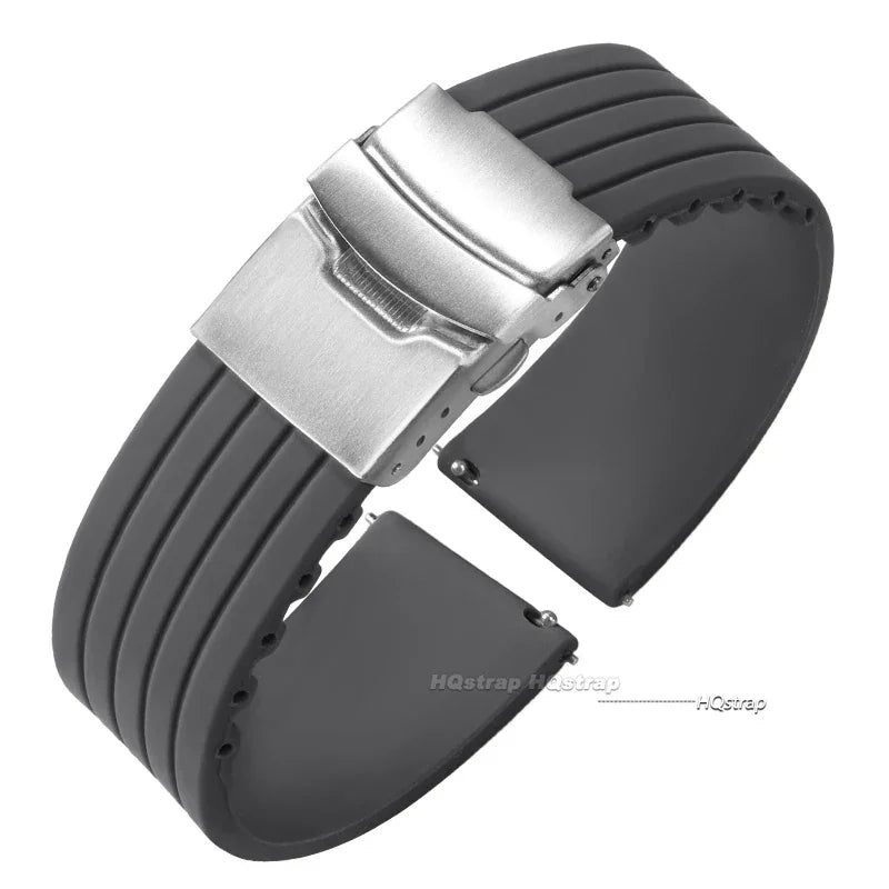 OnePlus Watch Silicone Rubber Band with Deployment Buckle