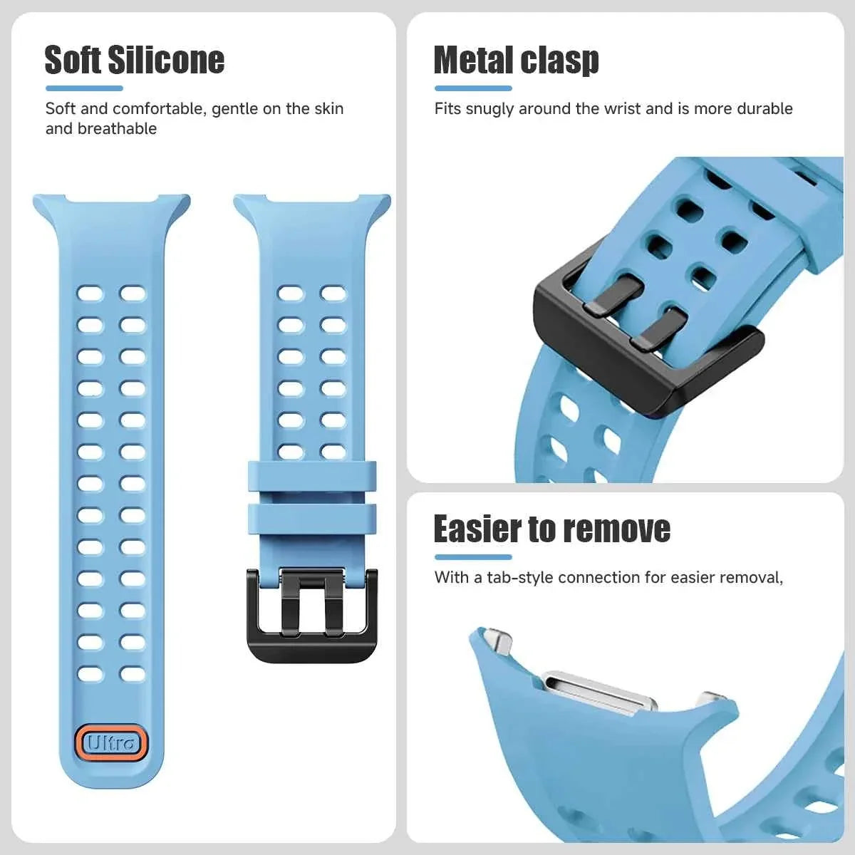 Silicone Sport Band for Samsung Galaxy Watch 9 & 8 40mm 44mm & Classic 46mm | Replacement Strap