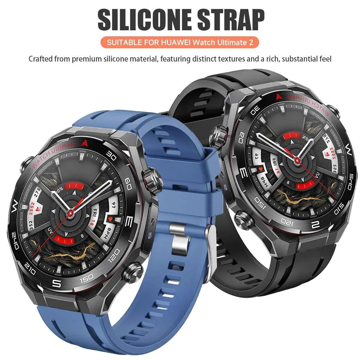 22MM Silicone Sport Band for Huawei Watch Ultimate 2 / Watch 5 / GT5 Pro / GT6 Pro 46mm
