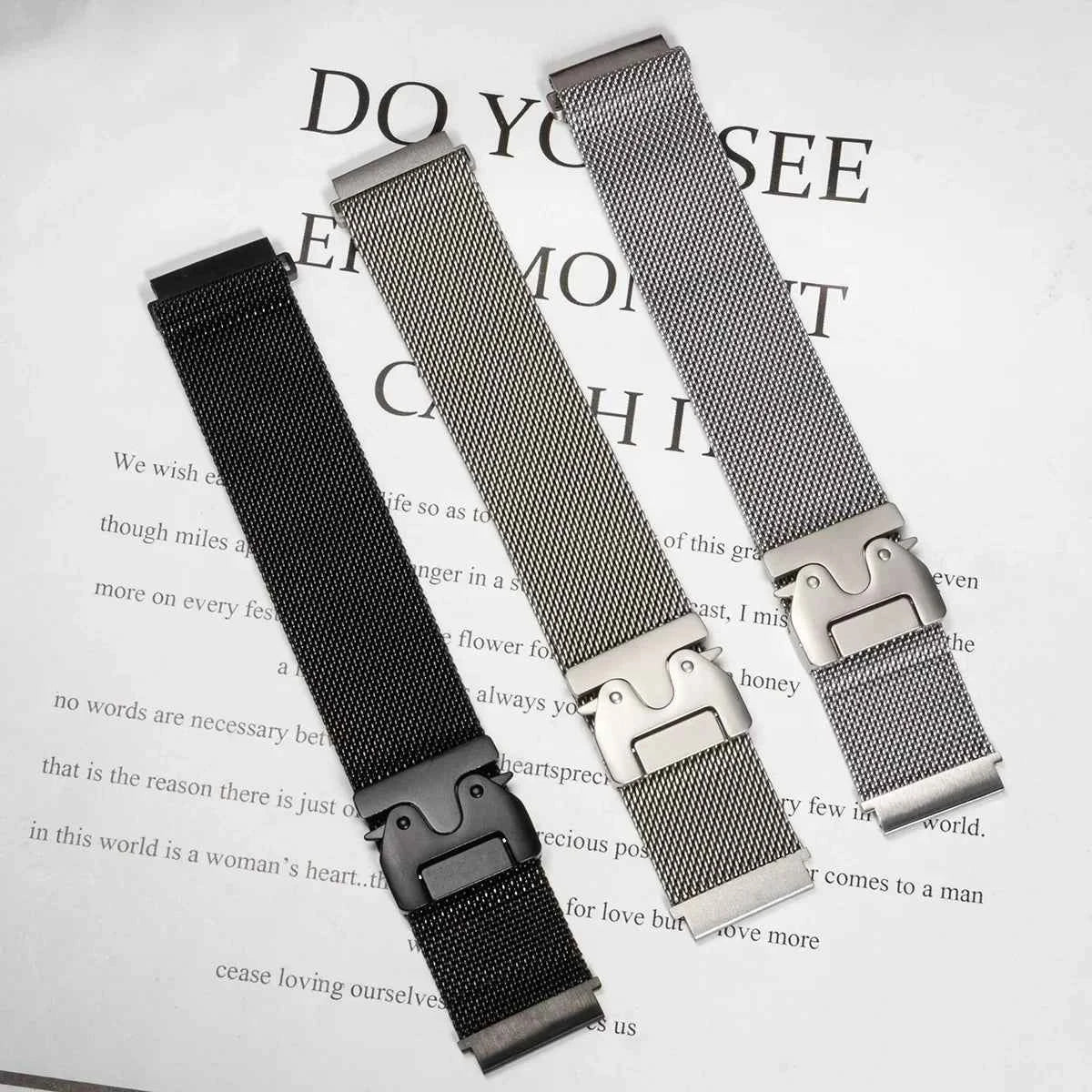 Metal Parachute Buckle Watch Strap – 20mm/22mm | Huawei GT5/GT4/GT3 & Samsung Galaxy