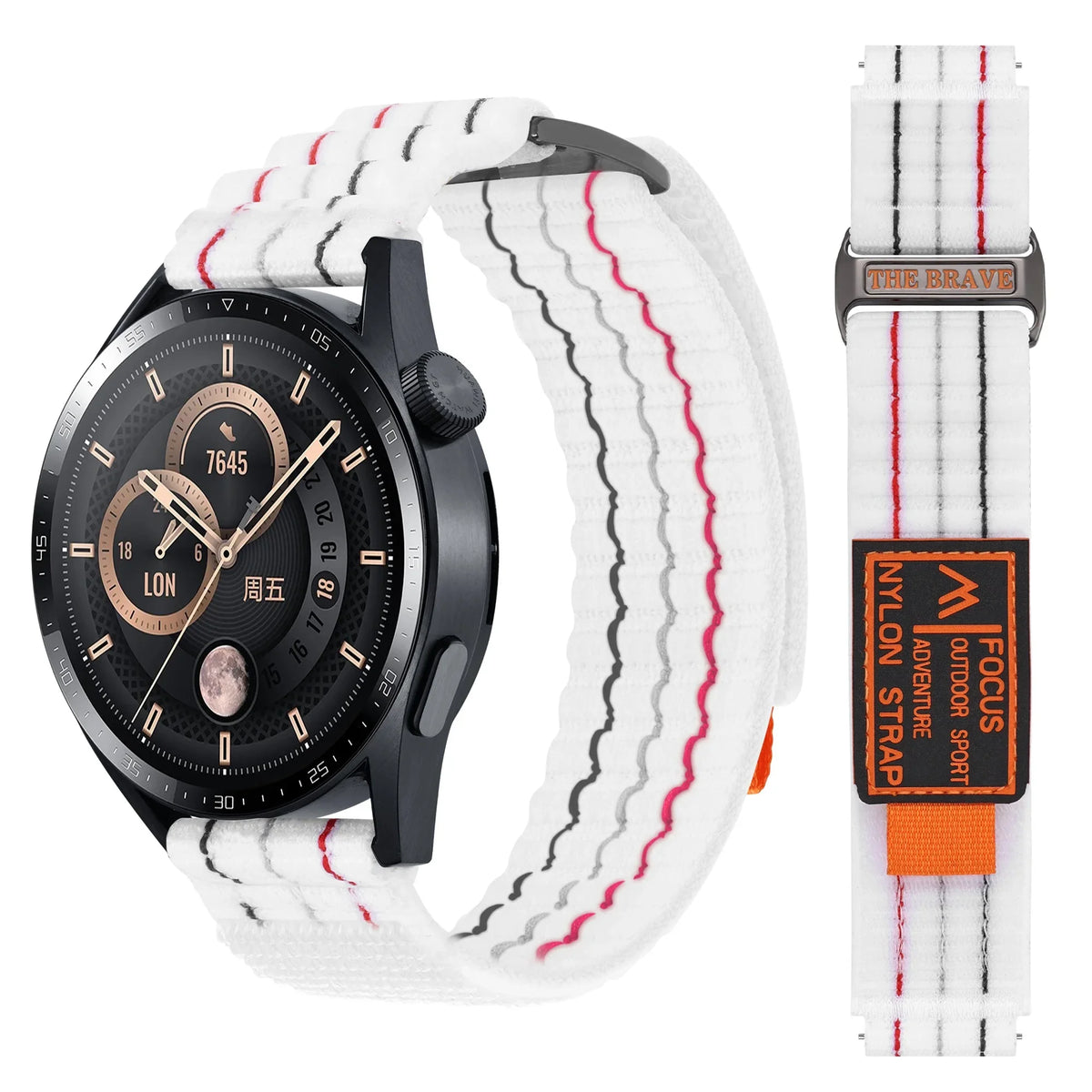 Motorola Moto Watch Striped Nylon Trail Loop Band