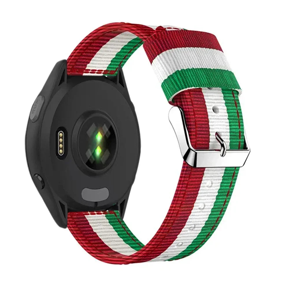 Garmin 20/22mm Quick Release Striped Canvas Nylon Band