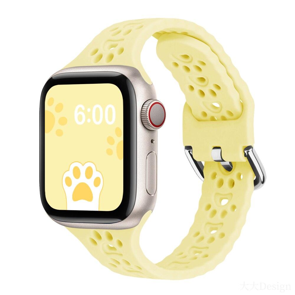 Cat Paw Print Silicone Band for Apple Watch | Series 11, 10, Ultra & More