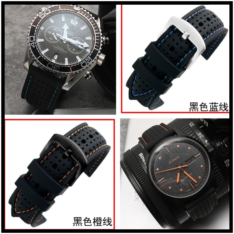Motorola Moto Watch Stitched Perforated Silicone Band, Tools Included