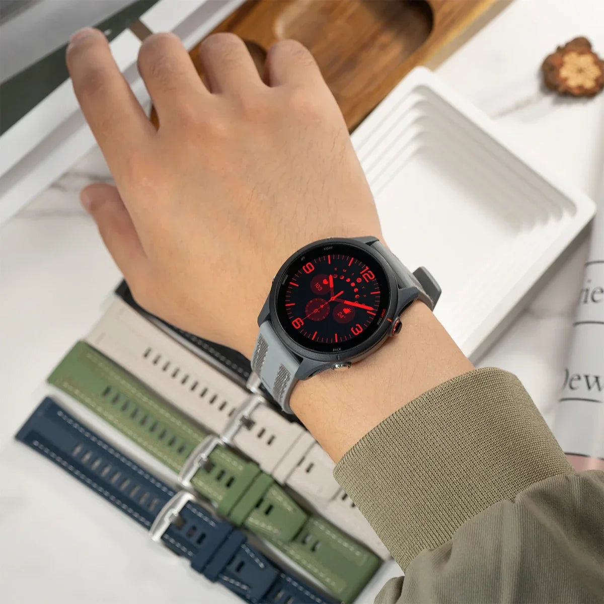 Nylon Silicone Braid Watch Strap – 18mm/22mm | Huawei Watch GT5/GT4/GT3 & Samsung Galaxy
