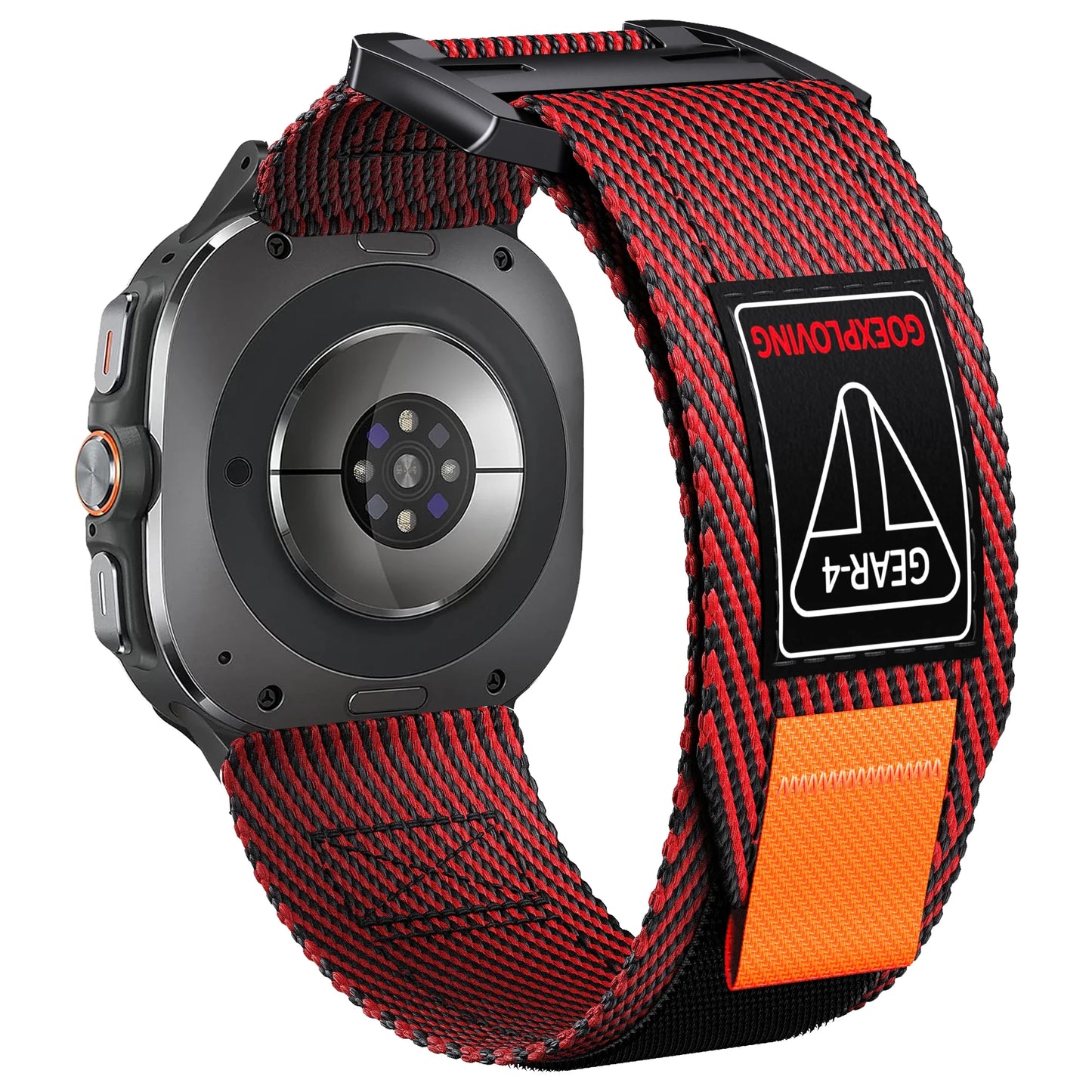 Samsung Galaxy Braided Nylon Watch Band – Ultra/Ultra2 Red Black Adventure