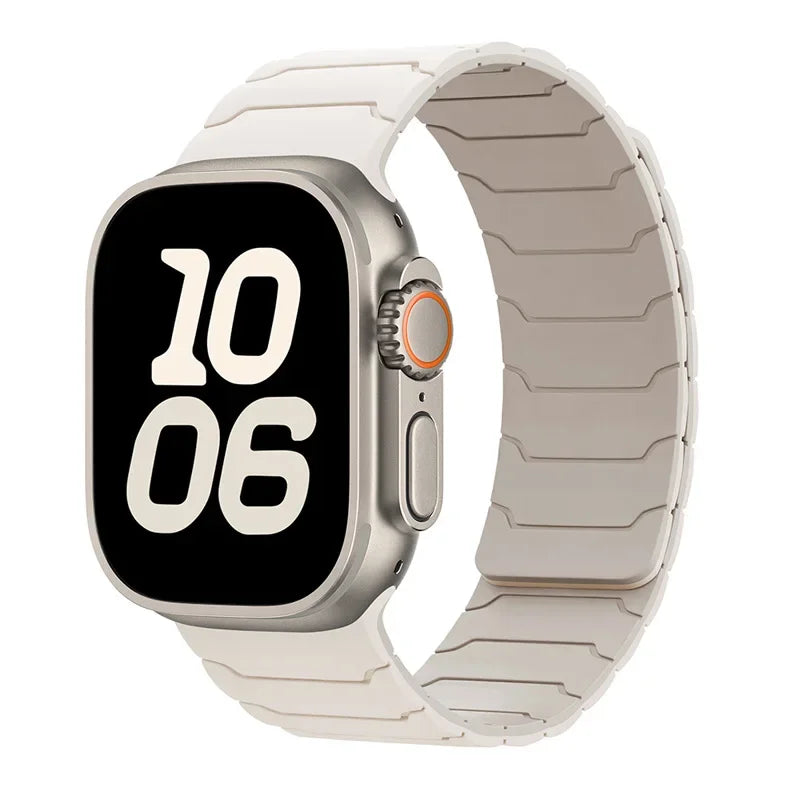 Magnetic Silicone Apple Watch Band – Sport Bracelet | Series 10/9/8/7/6/SE & Ultra | 38-49mm