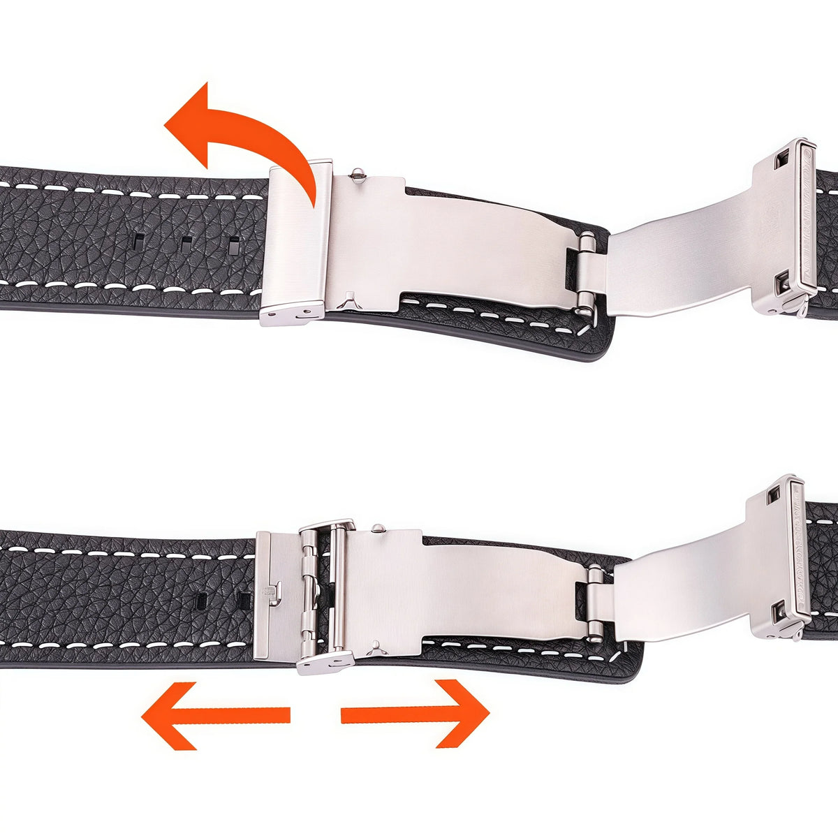 OnePlus Watch Leather Band with Folding Clasp, Stitched