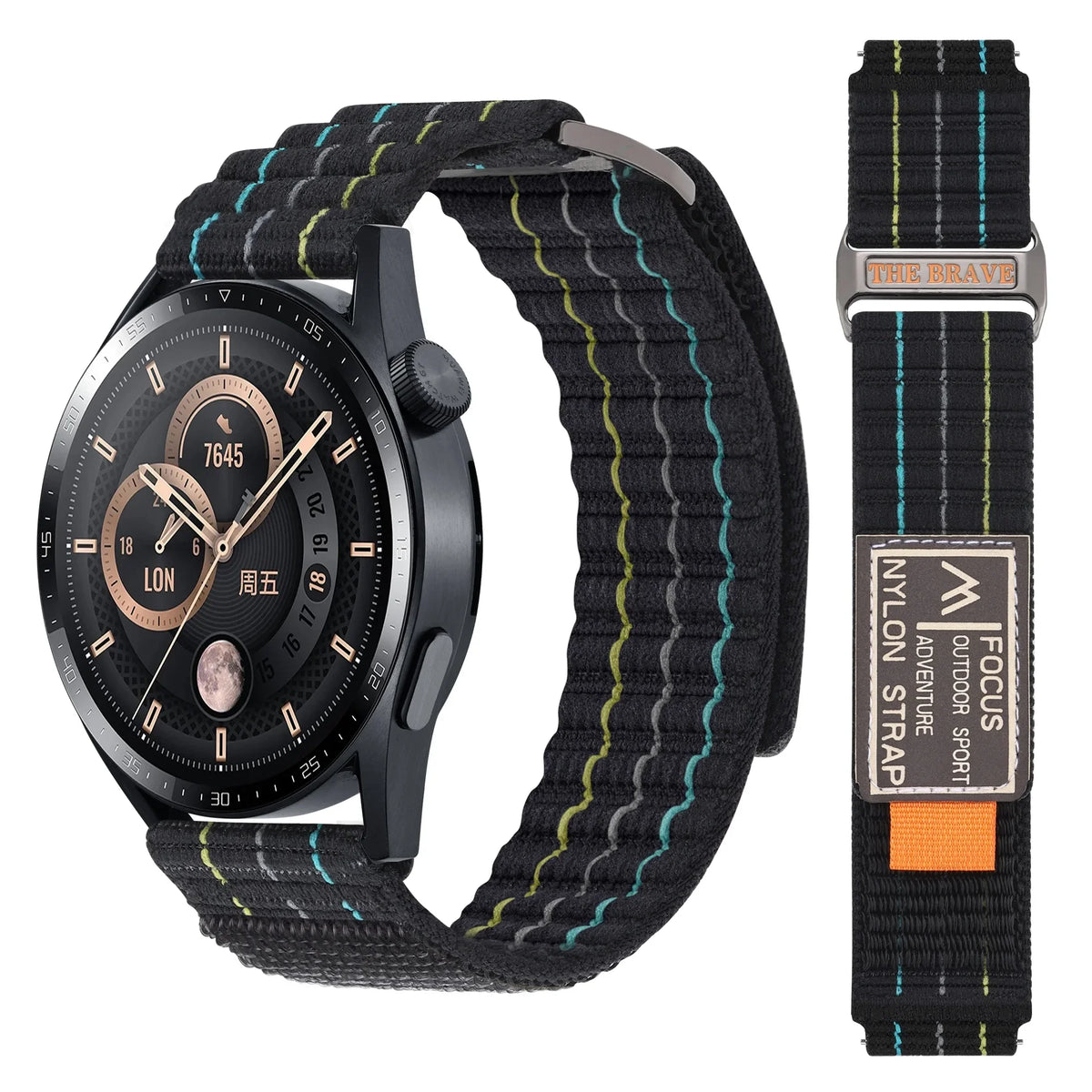 Motorola Moto Watch Striped Nylon Trail Loop Band