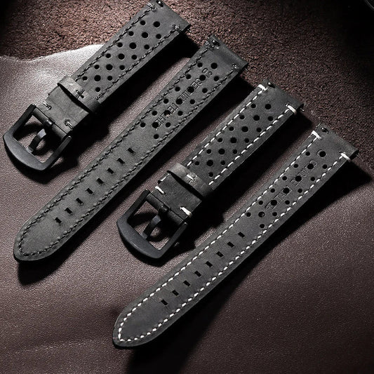 OnePlus Watch Band Quick Release Leather Strap Vintage Brown Wristband