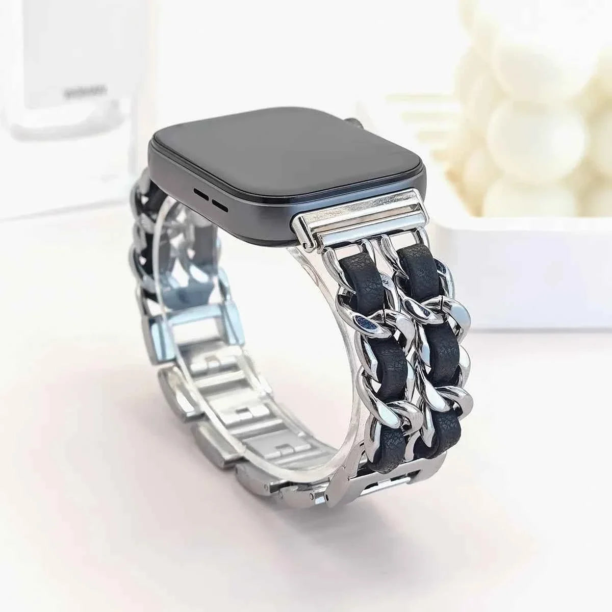 Leather & Metal Watch Band for Huawei Watch Fit 4 / 4 Pro / Fit 3 / Fit 2 / Fit 1 – Women's Steel Bracelet