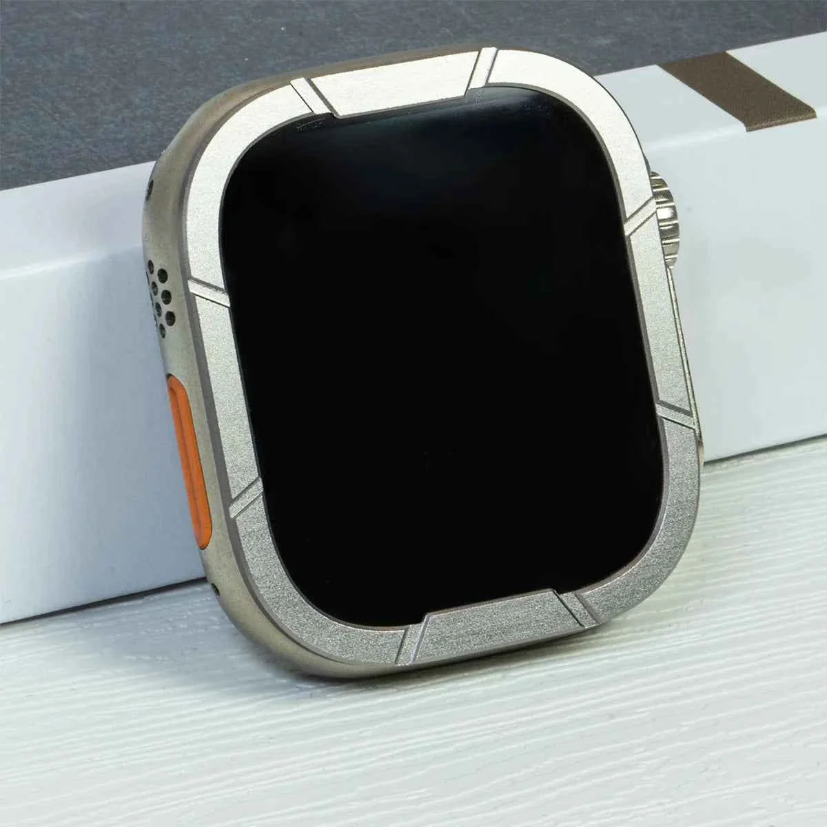 Tempered Glass + Metal Bumper Screen Protector for Apple Watch Ultra 1/2 – 49mm Anti-Scratch Cover