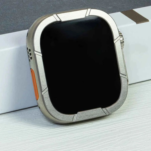 Tempered Glass + Metal Bumper Screen Protector for Apple Watch Ultra 1/2 – 49mm Anti-Scratch Cover
