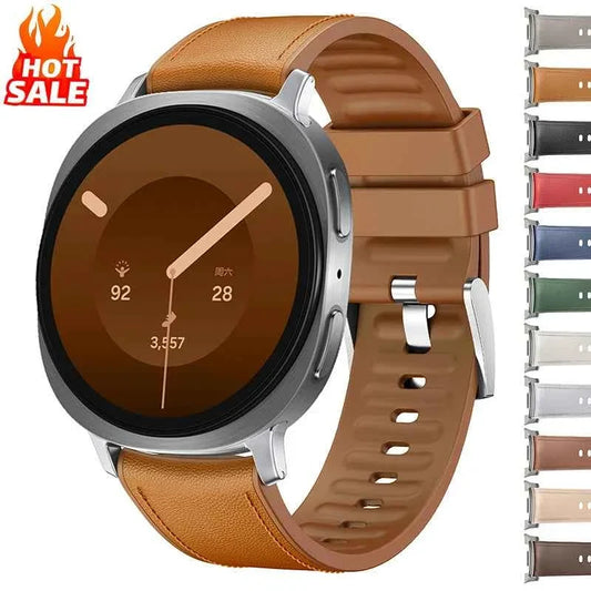 Leather-Look Silicone Band for Samsung Galaxy Watch 9 & 8 40mm 44mm & Classic 46mm | Business Replacement Strap