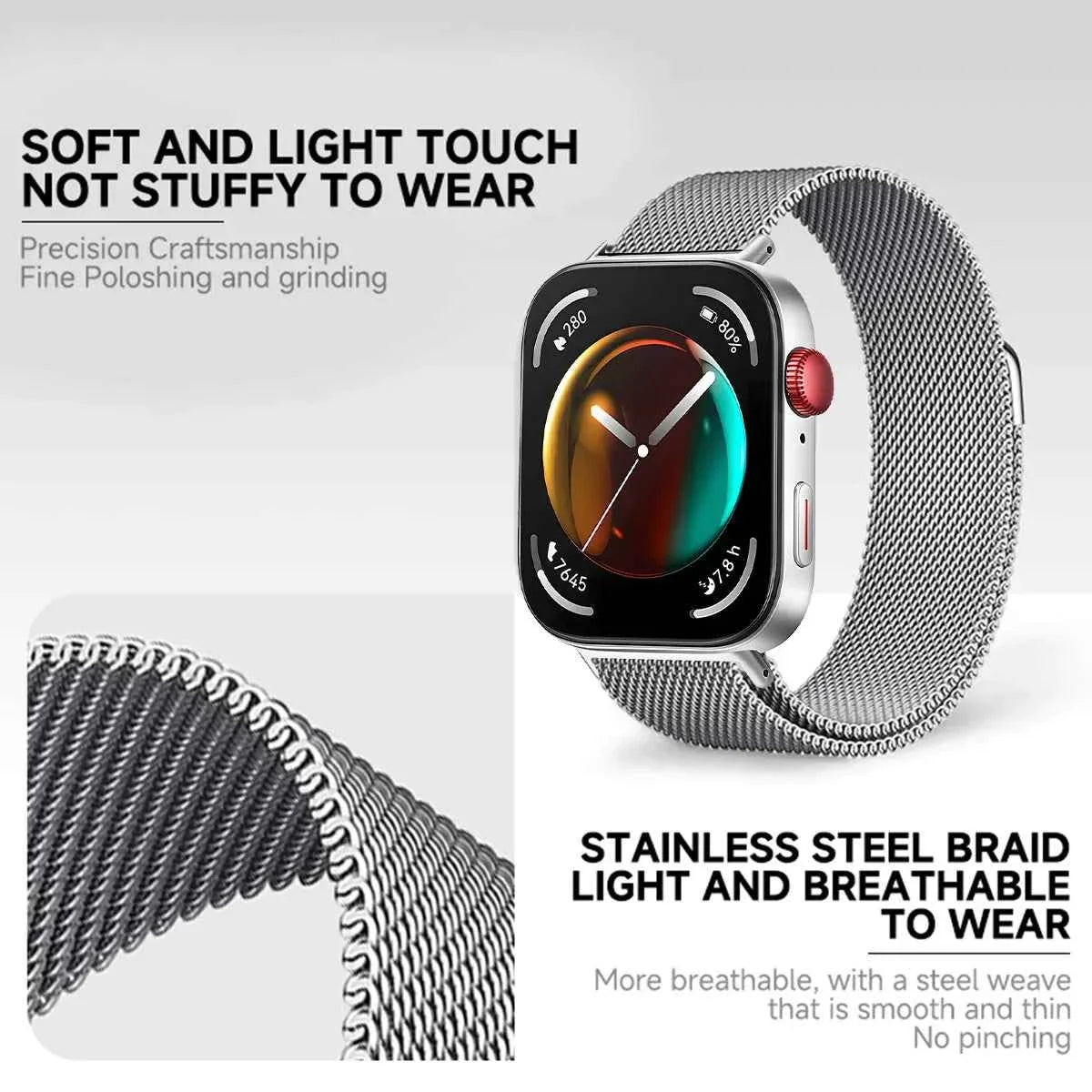 Milanese Loop Band for Huawei Watch Fit 3 / Fit 2 / Fit 1 – Magnetic Stainless Steel
