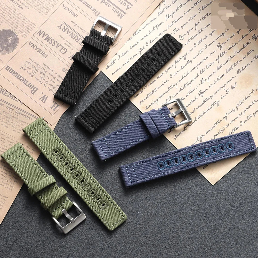 TicWatch Pro 3, E3 & GTH Stitched Canvas Nylon Band