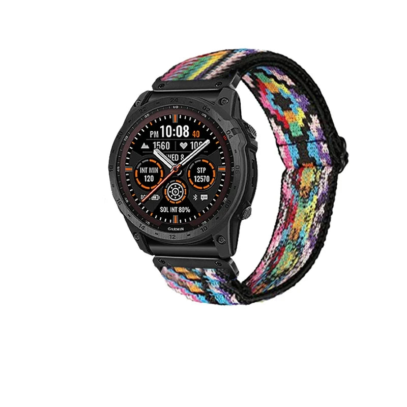 Garmin QuickFit 20/22/26mm Elastic Bohemian Woven Nylon Band