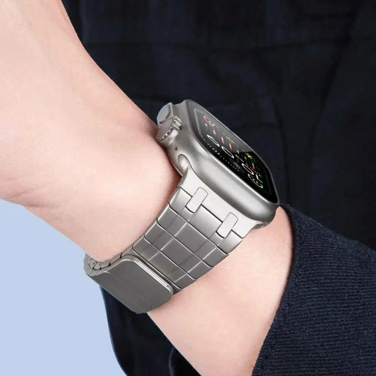 Magnetic Stainless Steel Band for Apple Watch Series 1-12, SE, Ultra 1/2/3/4