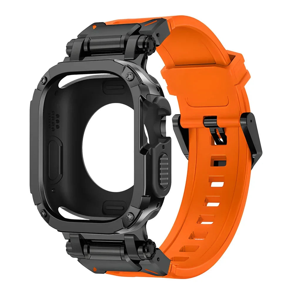 Silicone Band + TPU Case for Apple Watch – Series 11/10/9/8/7/6/SE & Ultra 1/2/3 | 44–49mm