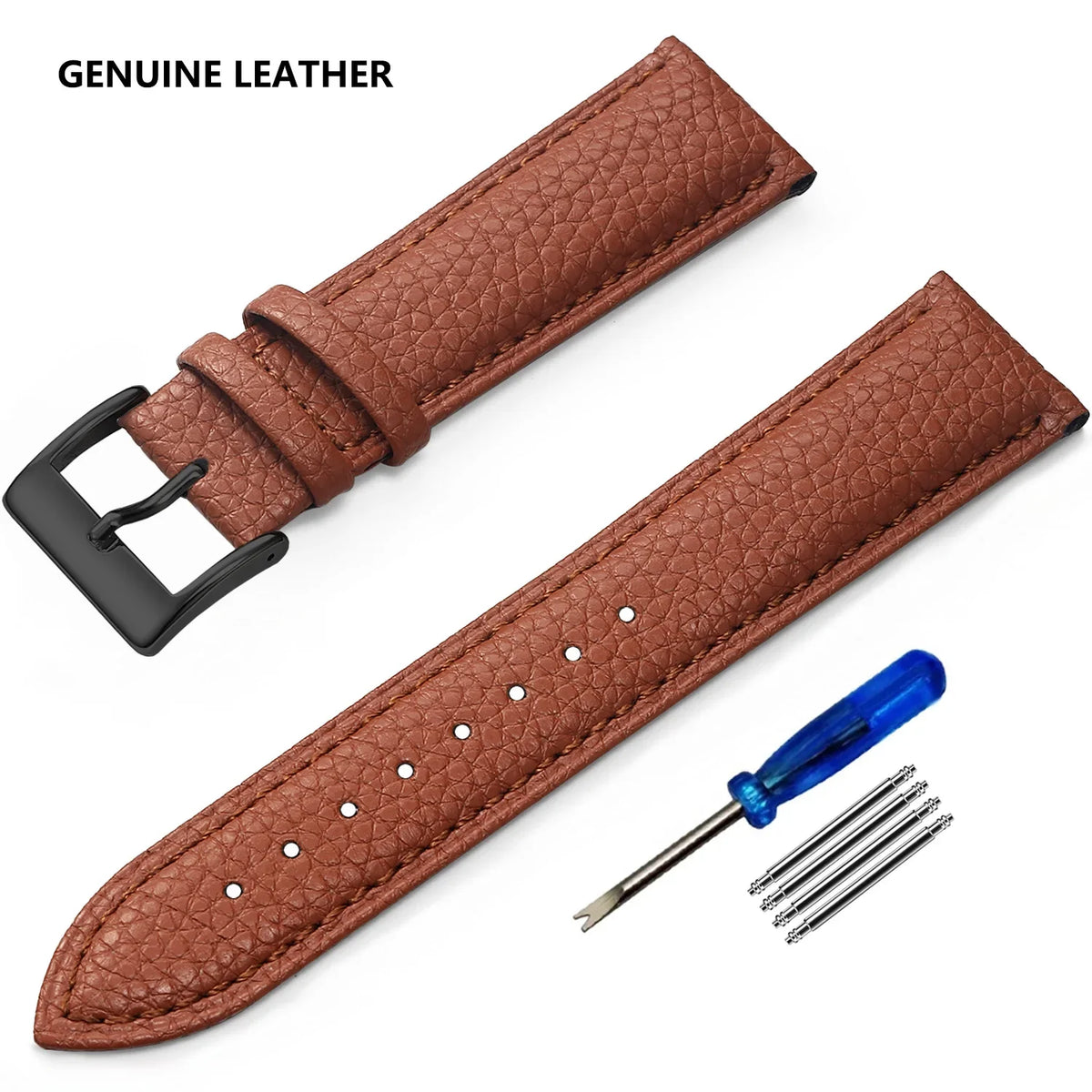 Huawei Watch & Watch GT Grained Leather Band, Spring Bars & Tool