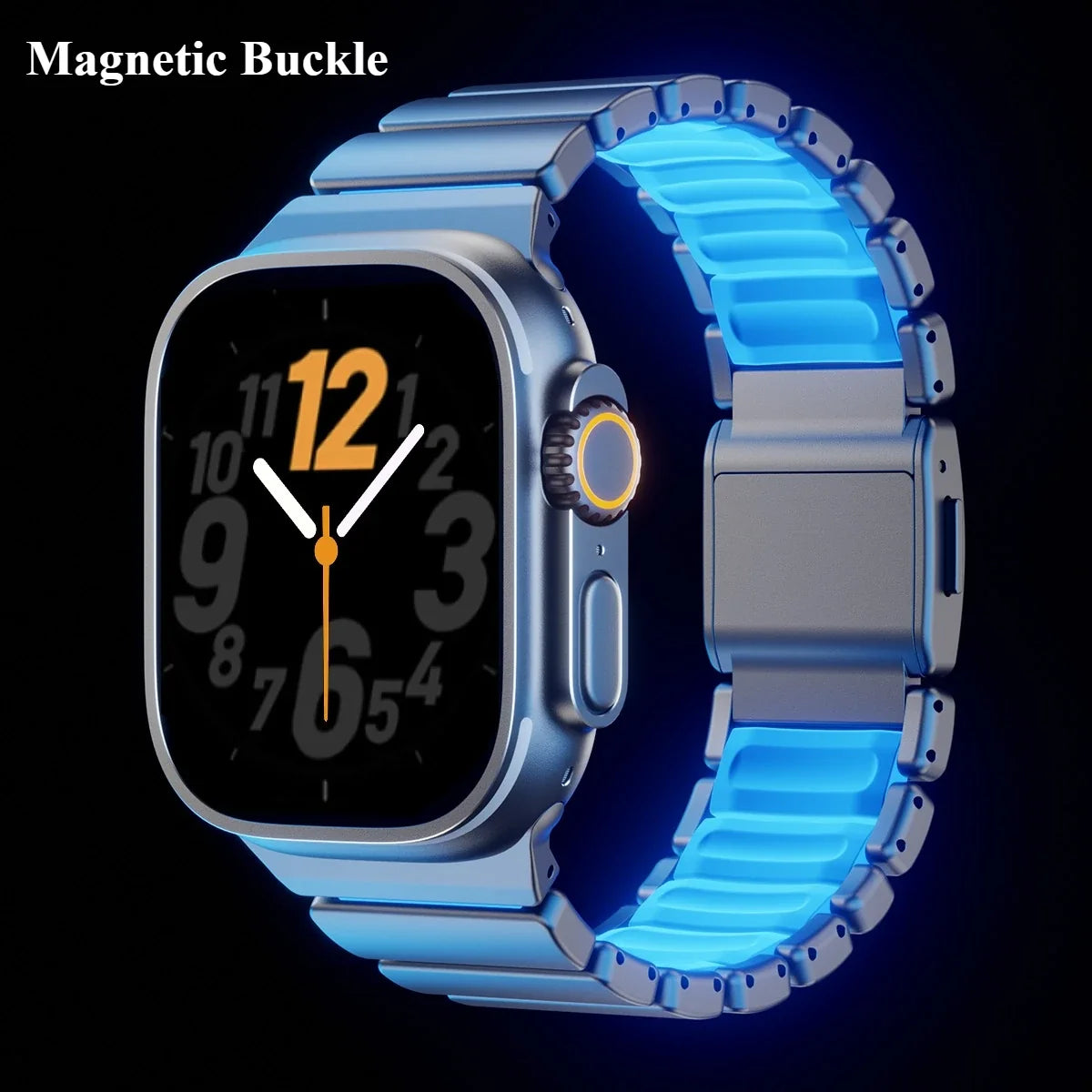 Titanium & Rubber Band for Apple Watch Series 1–12, SE & Ultra 1–4