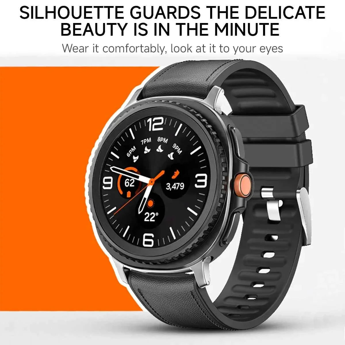 Leather-Look Silicone Band for Samsung Galaxy Watch 9 & 8 40mm 44mm & Classic 46mm | Business Replacement Strap