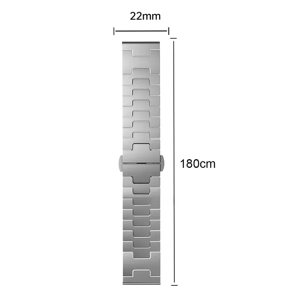 22MM Titanium Metal Watch Band for Huawei Watch GT5 GT4 GT3 GT2 Pro & Samsung Galaxy Watch 3 Gear S3