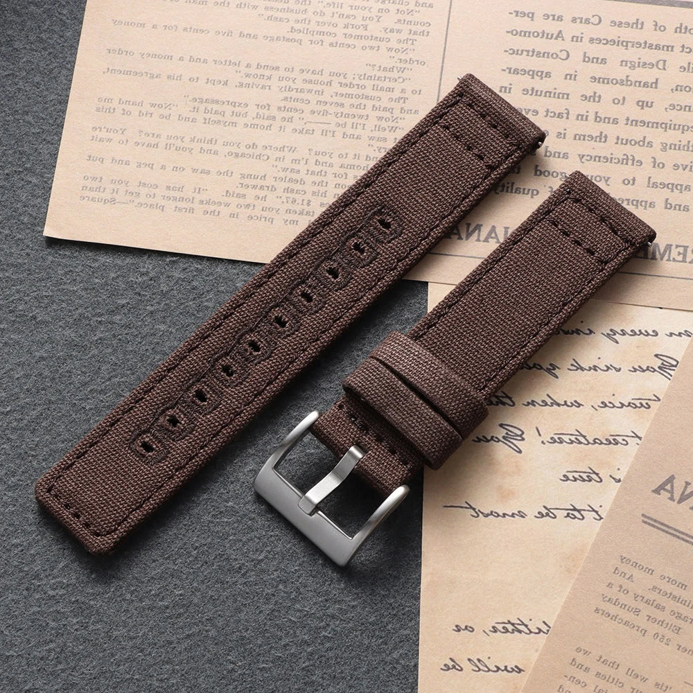 TicWatch Pro 3, E3 & GTH Stitched Canvas Nylon Band