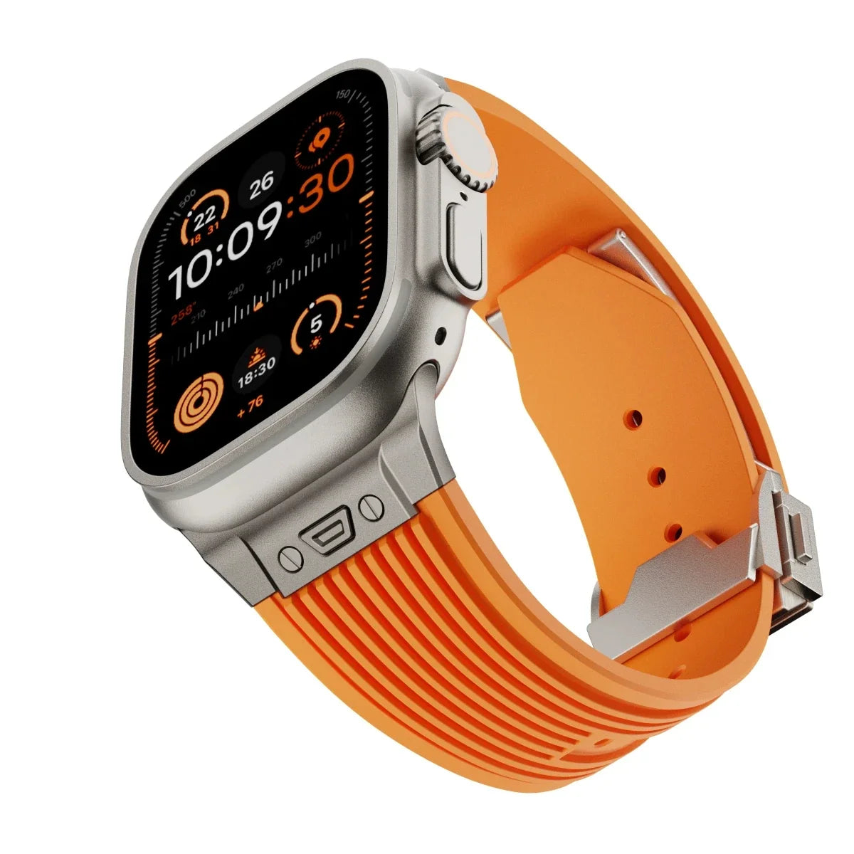 Luxury Sport Silicone Strap for Apple Watch Ultra 3/2 49mm – Series 11/10/9/8/7/6/SE 46/45/44/42mm