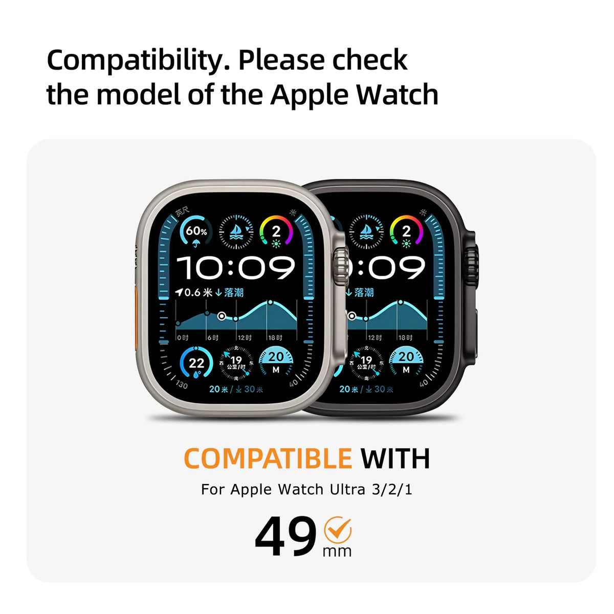 Silicone Strap & Zinc Alloy Bezel Kit for Apple Watch Ultra 1/2/3 49mm