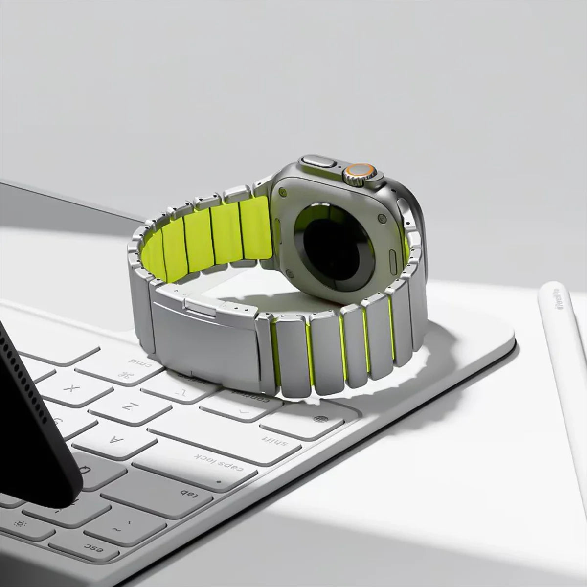 Titanium & Rubber Band for Apple Watch Series 1–12, SE & Ultra 1–4