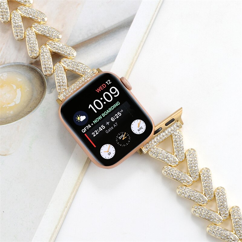 Apple Watch Steel Luxury Chain Strap | Series 11/10/9/8/7/6/5/4/SE & Ultra 1/2/3