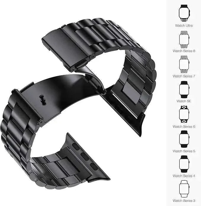 Stainless Steel Link Bracelet Band for Apple Watch Series 1-12, SE, Ultra 1/2/3/4