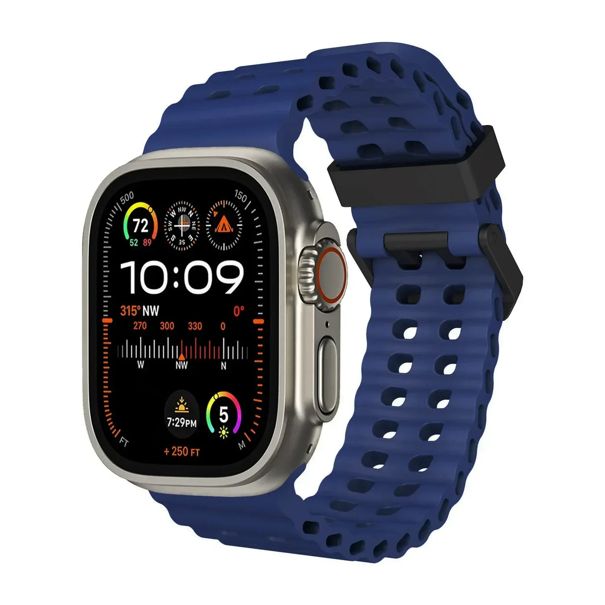 Ocean Silicone Apple Watch Band – Sport Strap | Series 11/10/9/8/7/6/SE & Ultra 1/2/3 | 42–49mm