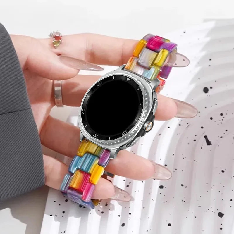 Samsung Galaxy Resin Link Watch Band - Tortoise Women Watch8/Watch8 Classic/Watch9 Ultra/Ultra2