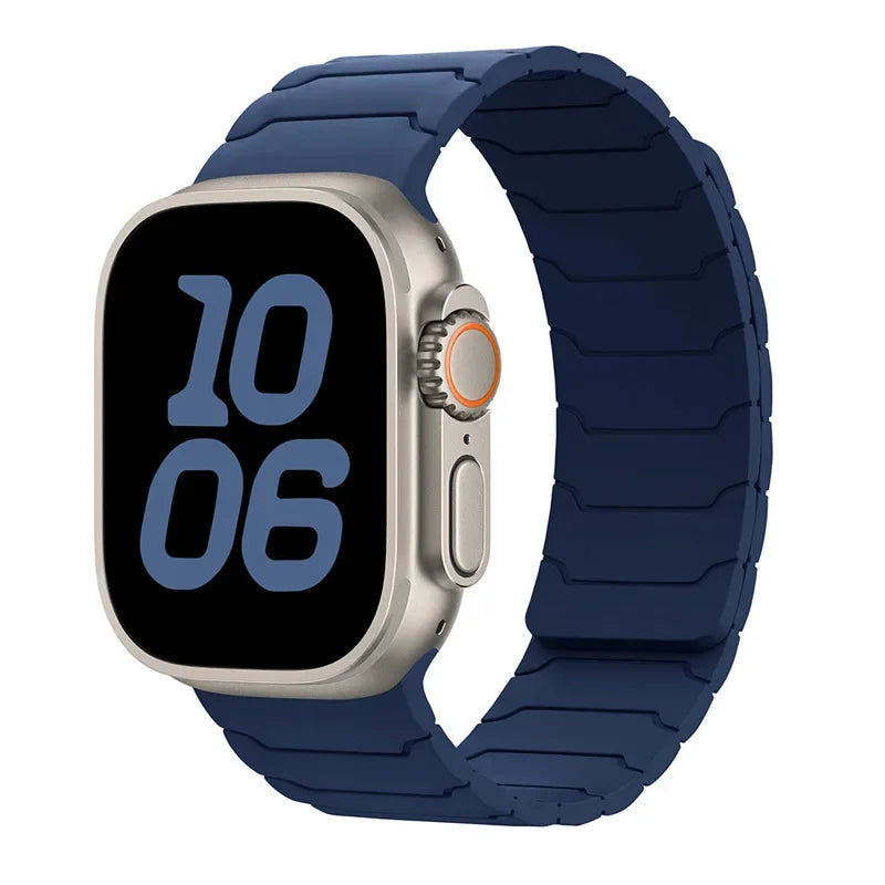 Magnetic Silicone Apple Watch Band – Sport Bracelet | Series 10/9/8/7/6/SE & Ultra | 38-49mm