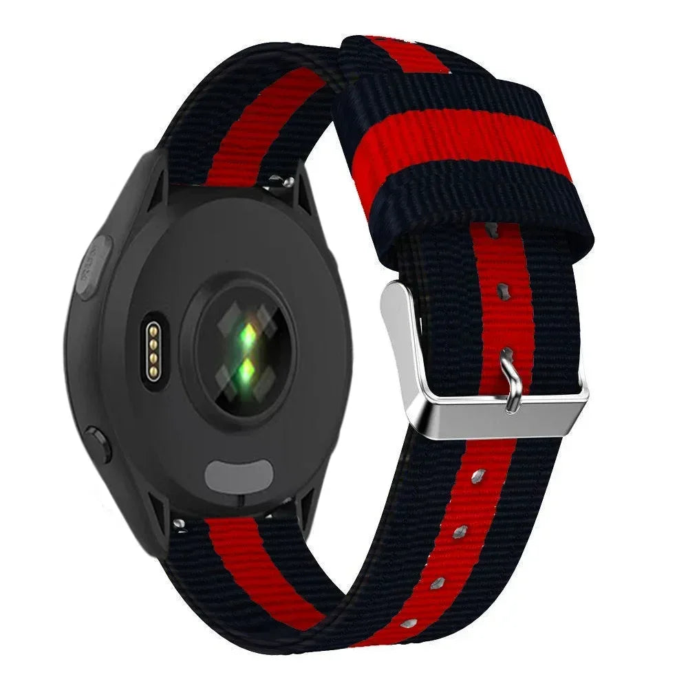 Garmin 20/22mm Quick Release Striped Canvas Nylon Band