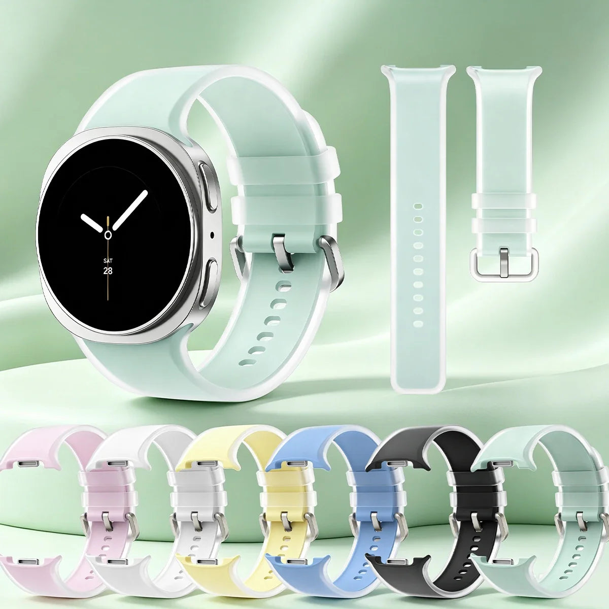 Clear Jelly Silicone Band for Samsung Galaxy Watch 8 & 9 (40/44mm) & 8 Classic 46mm