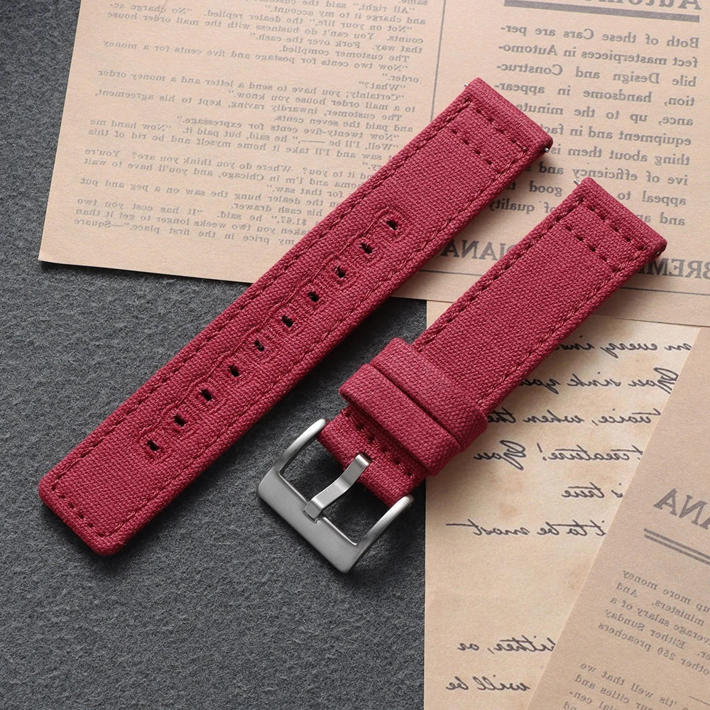 TicWatch Pro 3, E3 & GTH Stitched Canvas Nylon Band
