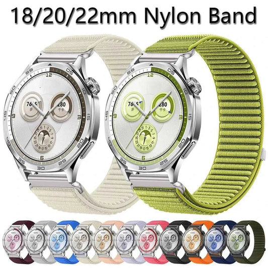Sports Nylon Watch Band 18mm / 20mm / 22mm – Huawei & Samsung Compatible